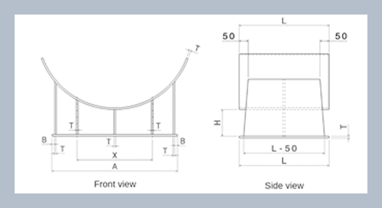 Correlation study between plate thickness and loading of pipe saddle support