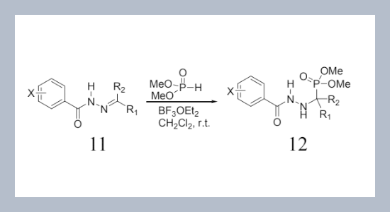 Lewis Acid-catalyzed Nucleophilic Addition of Dialkylphosphite to Hydrazones Derived from Benzoylhydrazine and aliphatic ketones